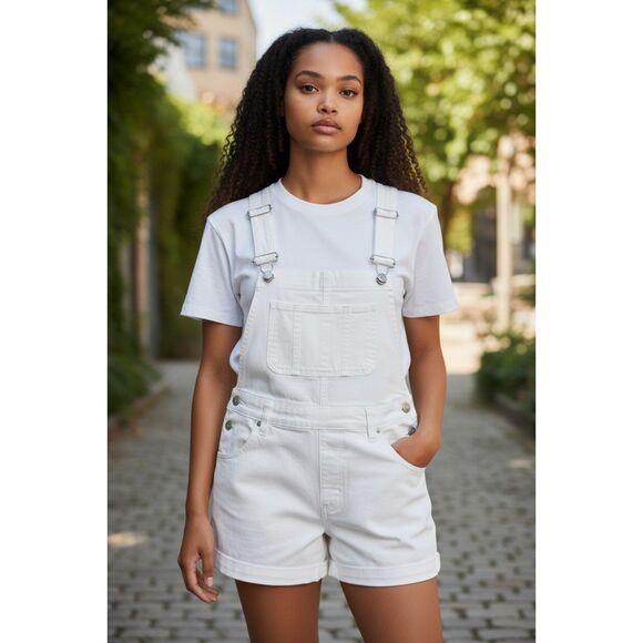 Blue Spice Other - Girls White Denim Shortalls | Overall Shorts | Size 9 | Pre-Owned